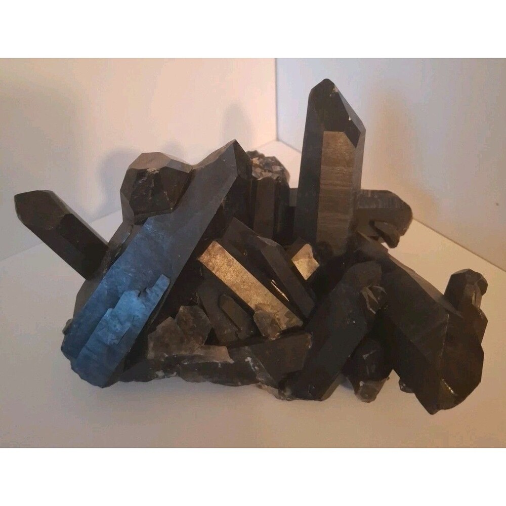 Stunning Natural Morion Black Quartz Crystal Cluster - 6.8 lbs Fine Specimen